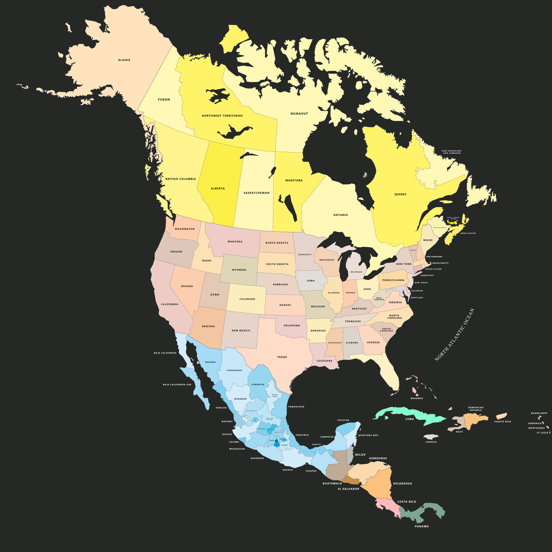 NAD North America map